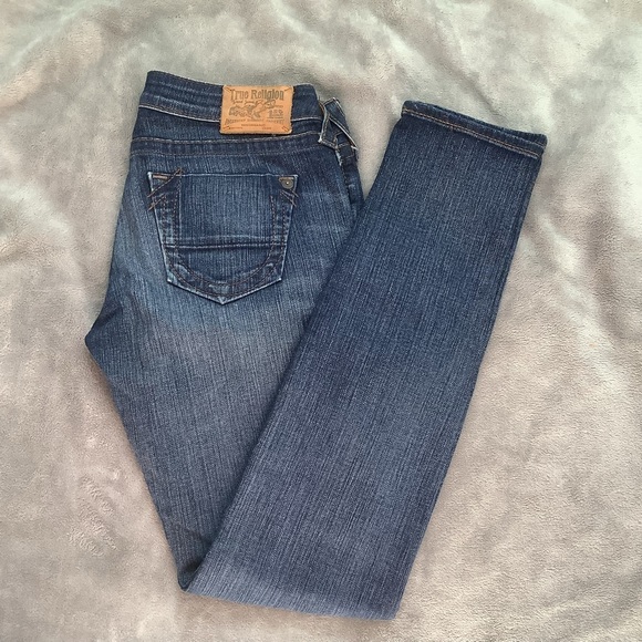 True Religion Denim - Y2K TRUE RELIGION Stella Skinny Low Rise Jeans Dark Wash Stretch Size 27